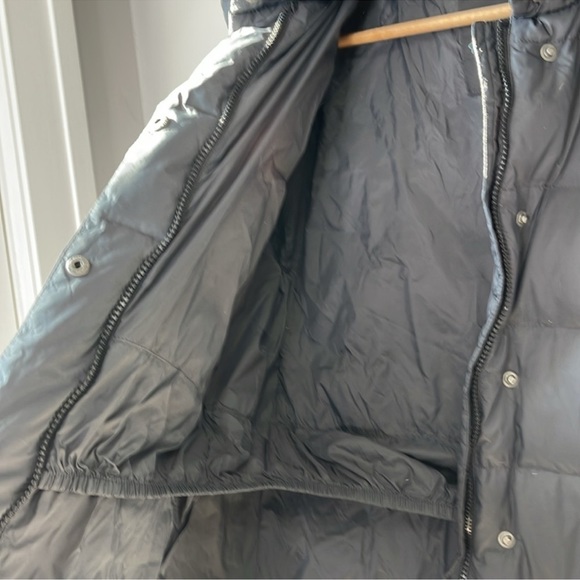 Gap Puffer Hooded Coat Knee Length Down Feather Black Size Medium - Picture 7 of 13